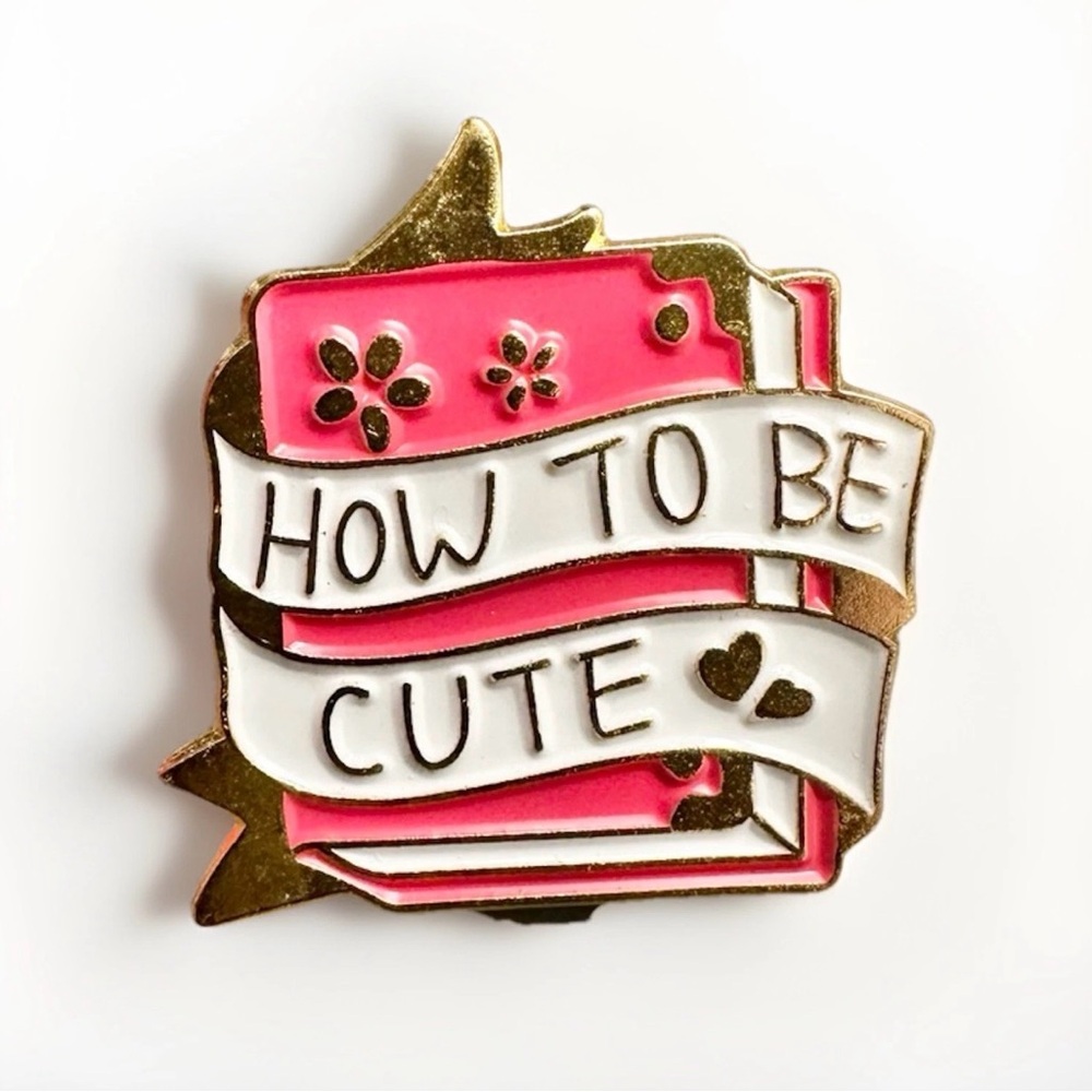 New How To Be Cute Enamel Pin Booktok Book Y2K Funny Romance Charm Spell Magic